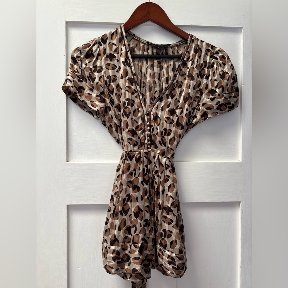 BCBGMaxAzria Blouse Short Sleeve Tie back